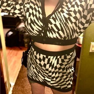 dELiA*s Black and White Mini Pencil Skirt Night Out